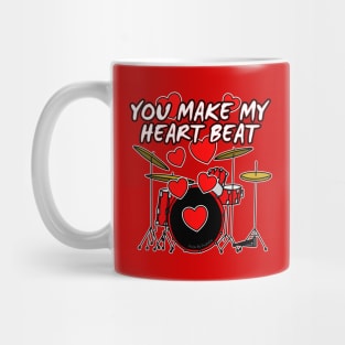 Valentines Day Drums Drummer Anniversary Wedding Musician Mug